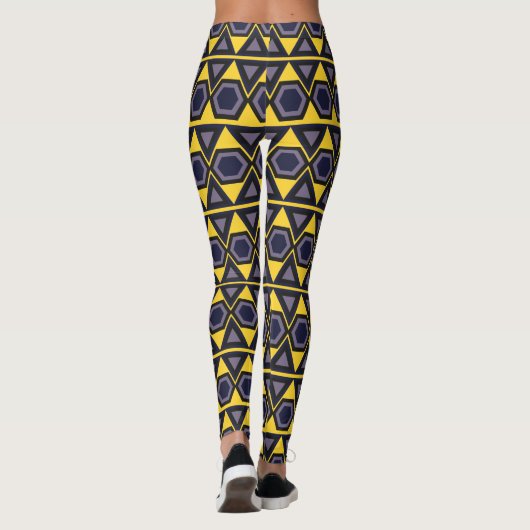 Hawaïaanse Gele Driehoeken Leggings (Achterkant)