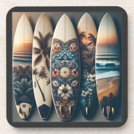 Hawaiaanse geschilderde surfplanken bier onderzetter