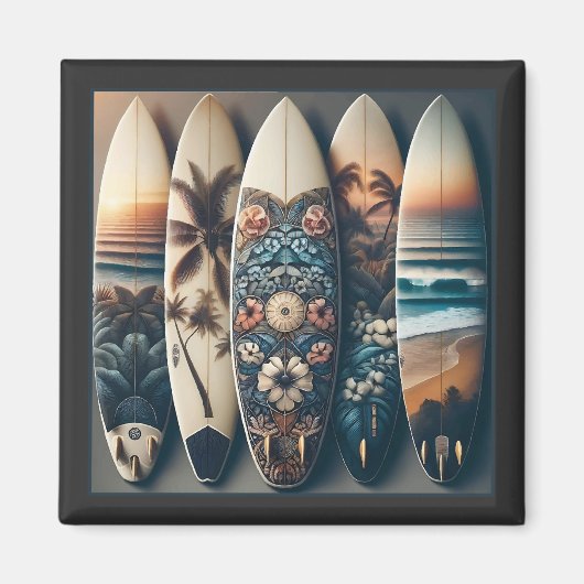Hawaiaanse geschilderde surfplanken magneet (Voorkant)