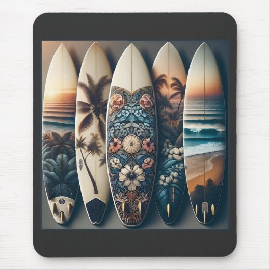 Hawaiaanse geschilderde surfplanken muismat (Voorkant)