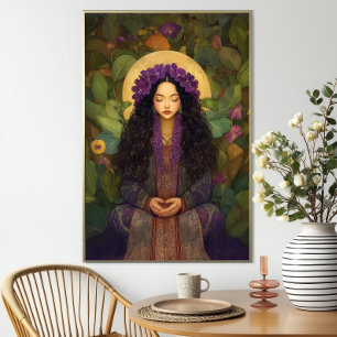 Hawaiaanse Godin Papahānaumoku Bloemige Aardmoeder Poster