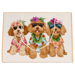 Hawaiaanse Goldendoodle Honden Bloemen Lei Groot Cadeauzakje