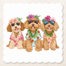 Hawaiaanse Goldendoodle Honden Bloemen Lei