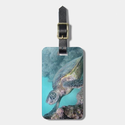 Hawaiaanse Groene Zeeschildpad Bagagelabel (Voorkant verticaal)