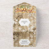 Hawaïaanse hemellantaarns boho roos tropisch all in one uitnodiging (Buitenkant)