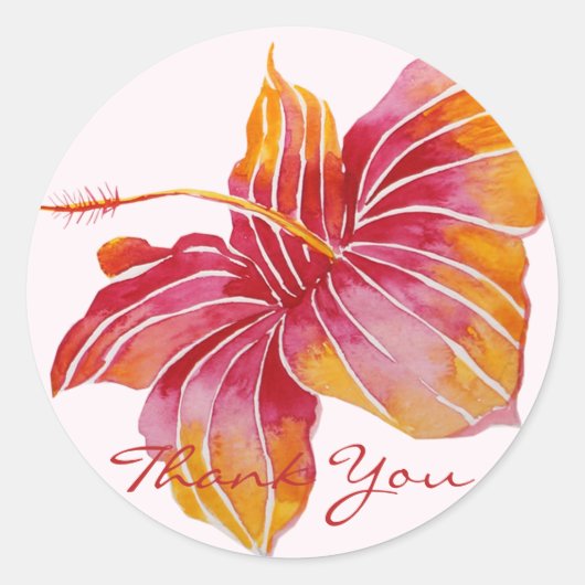 Hawaïaanse Hibiscus Bloem | Dank u Sticker (Voorkant)