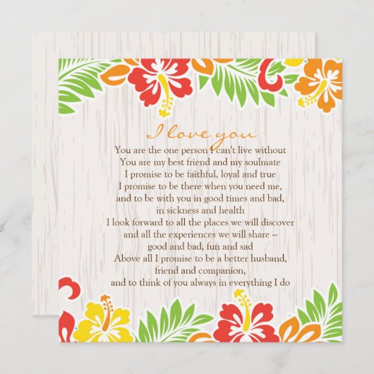 Hawaïaanse Hibiscus Bloemen Horizontaal Kaart (Voorkant / Achterkant)