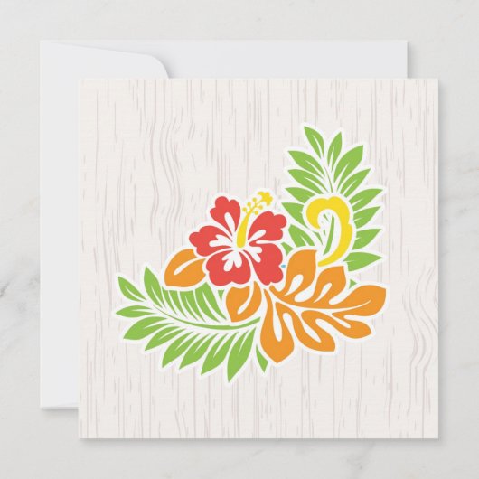 Hawaïaanse Hibiscus Bloemen Horizontaal Kaart (Achterkant)