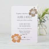 Hawaïaanse Hibiscus Bloemenbruiloft Kaart (Staand voorkant)