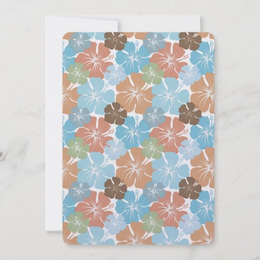 Hawaïaanse Hibiscus Bloemenbruiloft Kaart (Achterkant)