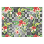 Hawaïaanse hibiscus met moderne geometrische achte tafelkleed (Voorkant (Horizontaal))