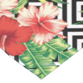 Hawaïaanse hibiscus met moderne geometrische achte tafelkleed (Gekanteld)