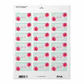 Hawaïaanse Hibiscus Mintgroene Strepen Etiket (Full Sheet)
