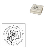 Hawaïaanse Hibiscus | Terugkeeradres echtpaar Rubberstempel (Gestempeld)