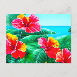 Hawaïaanse Hibiscus tropische bloemen Briefkaart