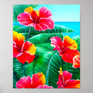 Hawaïaanse Hibiscus tropische bloemen Poster