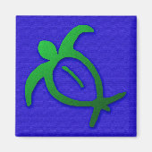 Hawaïaanse Honu Petroglyph op blauwe magneet (Voorkant)