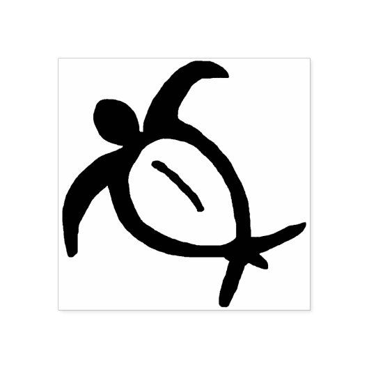 Hawaïaanse Honu Petroglyph Rubberstempel (Afrduk)