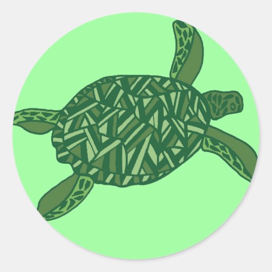 Hawaïaanse honu (zeeen schildpad) ronde sticker (Voorkant)