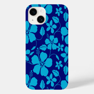 HAWAIAANSE HULA (HIBISCUS) DONKER/LICHTBLAUW Case-Mate iPhone 14 HOESJE