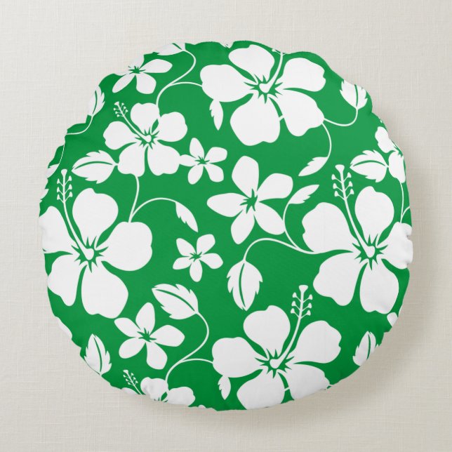 HAWAIAANSE HULA (HIBISCUS) GROEN ROND KUSSEN (Voorkant)