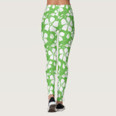 HAWAIAANSE HULA (HIBISCUS) LIMOEN LEGGINGS (Achterkant)
