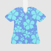 HAWAIAANSE HULA (HIBISCUS) PERIWINKEL/TEAL ORNAMENT (achterkant)