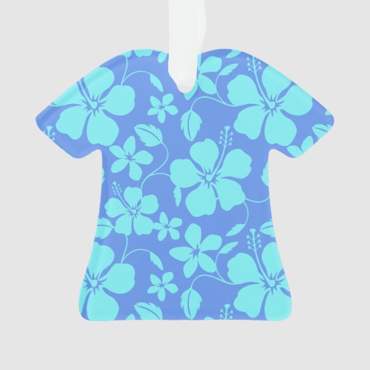 HAWAIAANSE HULA (HIBISCUS) PERIWINKEL/TEAL ORNAMENT (voorkant)