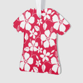 HAWAIAANSE HULA (HIBISCUS) ROOD ORNAMENT (voorkant)