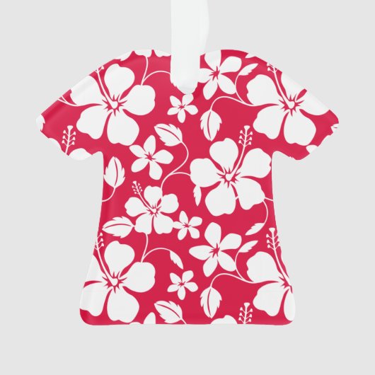 HAWAIAANSE HULA (HIBISCUS) ROOD ORNAMENT (voorkant)
