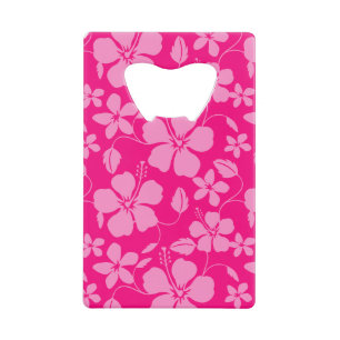 HAWAIAANSE HULA (HIBISCUS) ROZE GUAVE CREDITKAART FLESSENOPENER