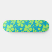 HAWAIAANSE HULA (HIBISCUS) TEAL LIME PERSOONLIJK SKATEBOARD (Horizontaal)
