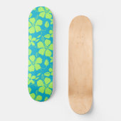 HAWAIAANSE HULA (HIBISCUS) TEAL LIME PERSOONLIJK SKATEBOARD (Voorkant)