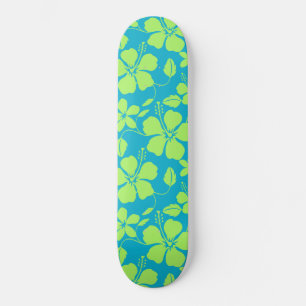 HAWAIAANSE HULA (HIBISCUS) TEAL LIME PERSOONLIJK SKATEBOARD