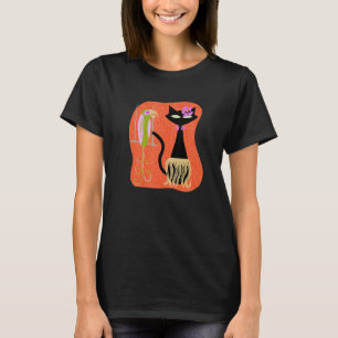 Hawaiaanse Hula Kat Met Tropische Tiki Vogel En Hi T-shirt
