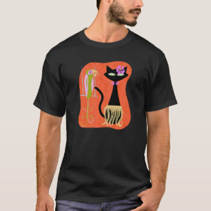 Hawaiaanse Hula Kat Met Tropische Tiki Vogel En Hi T-shirt