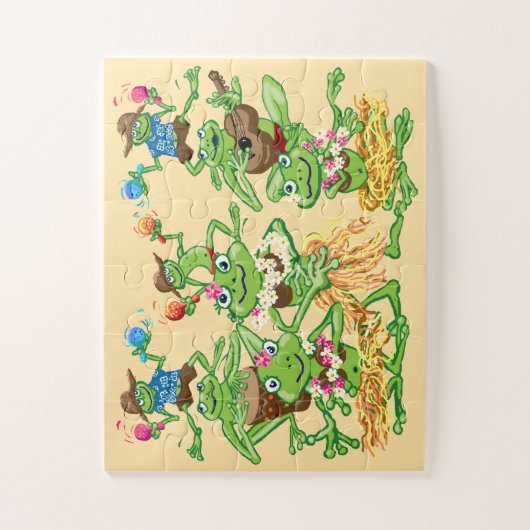 Hawaïaanse hula kikkers kinderen legpuzzel (Verticaal)