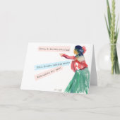 Hawaiaanse Hula Meisje Haiku Poëzie Kaart (Voorkant)