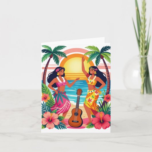 Hawaiaanse Hula Zonsondergang Strand Tropische Dan (Voorkant)