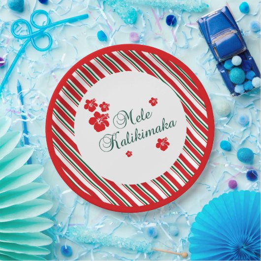 Hawaïaanse kerst | Mele Kialikimaka Papieren Bordje (Feest)