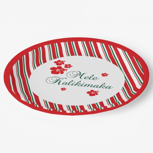 Hawaïaanse kerst | Mele Kialikimaka Papieren Bordje (Gekanteld)