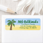 Hawaïaanse kerst retour adres label Waterverf (Insitu)