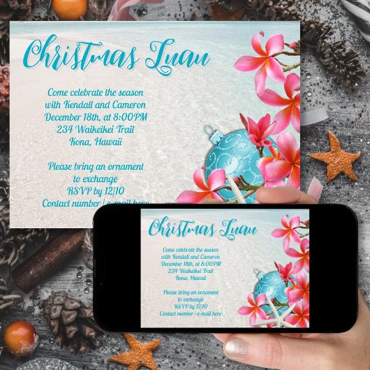 Hawaiaanse kerstfeest uitnodiging