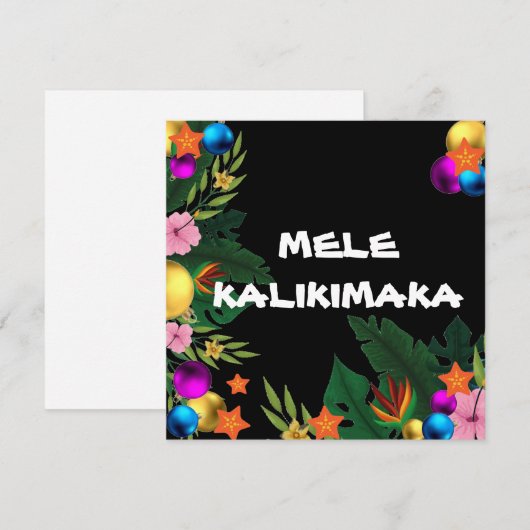Hawaïaanse kerstgrens - Mele Kalikimaka Feestdagenkaart (Voorkant / Achterkant)