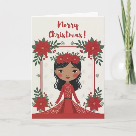 Hawaiaanse Kerstkaart Feestdagen Kaart (Voorkant)