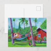 Hawaïaanse Kerstman op vakantie in Hawaï Briefkaart (Voorkant / Achterkant)