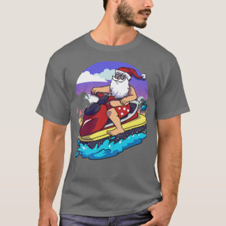 Hawaïaanse Kerstman Sinterklaas Jet Skiën T-shirt