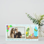 Hawaiaanse Kerstman surfplanken Feestdagenkaart (Staand voorkant)