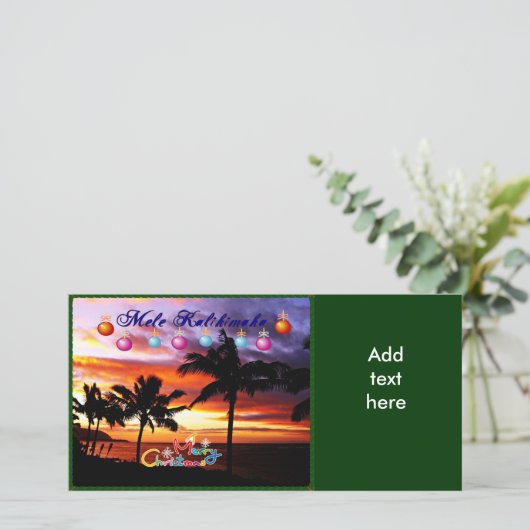 Hawaiaanse Kerstmis Feestdagenkaart (Staand voorkant)