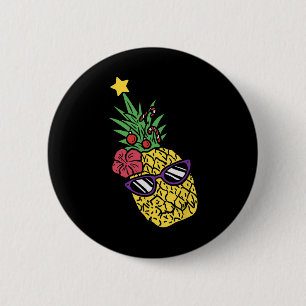 Hawaiaanse Kerstmis In Juli Ananas Mele Kalikima Ronde Button 5,7 Cm